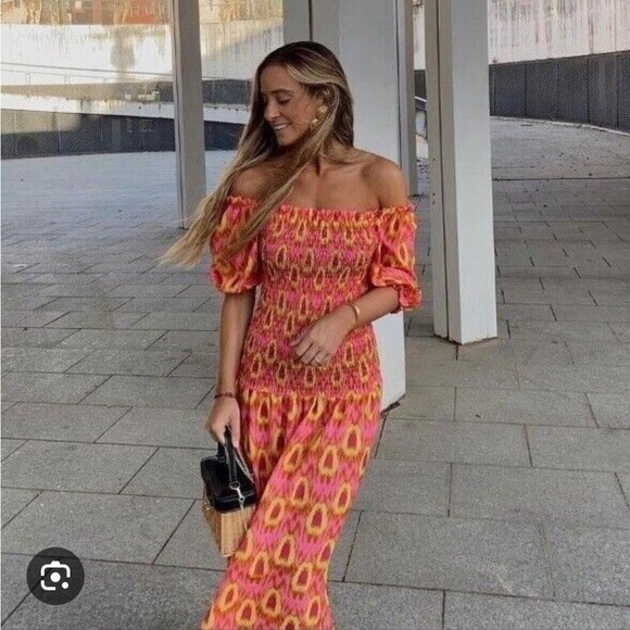 ZARA MULTICOLORED PRINTED MAXI DRESS - Picture 5 of 15